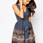 Tie Dress in Mixed Scarf Print